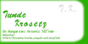 tunde krosetz business card